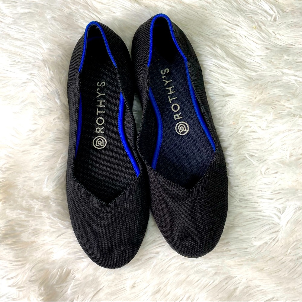 Rothy's Black Solid Round Toe the Flat Sz 9